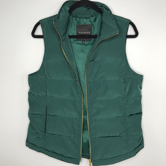 Talbots Green Puffer Vest Sz S - Picture 7 of 10